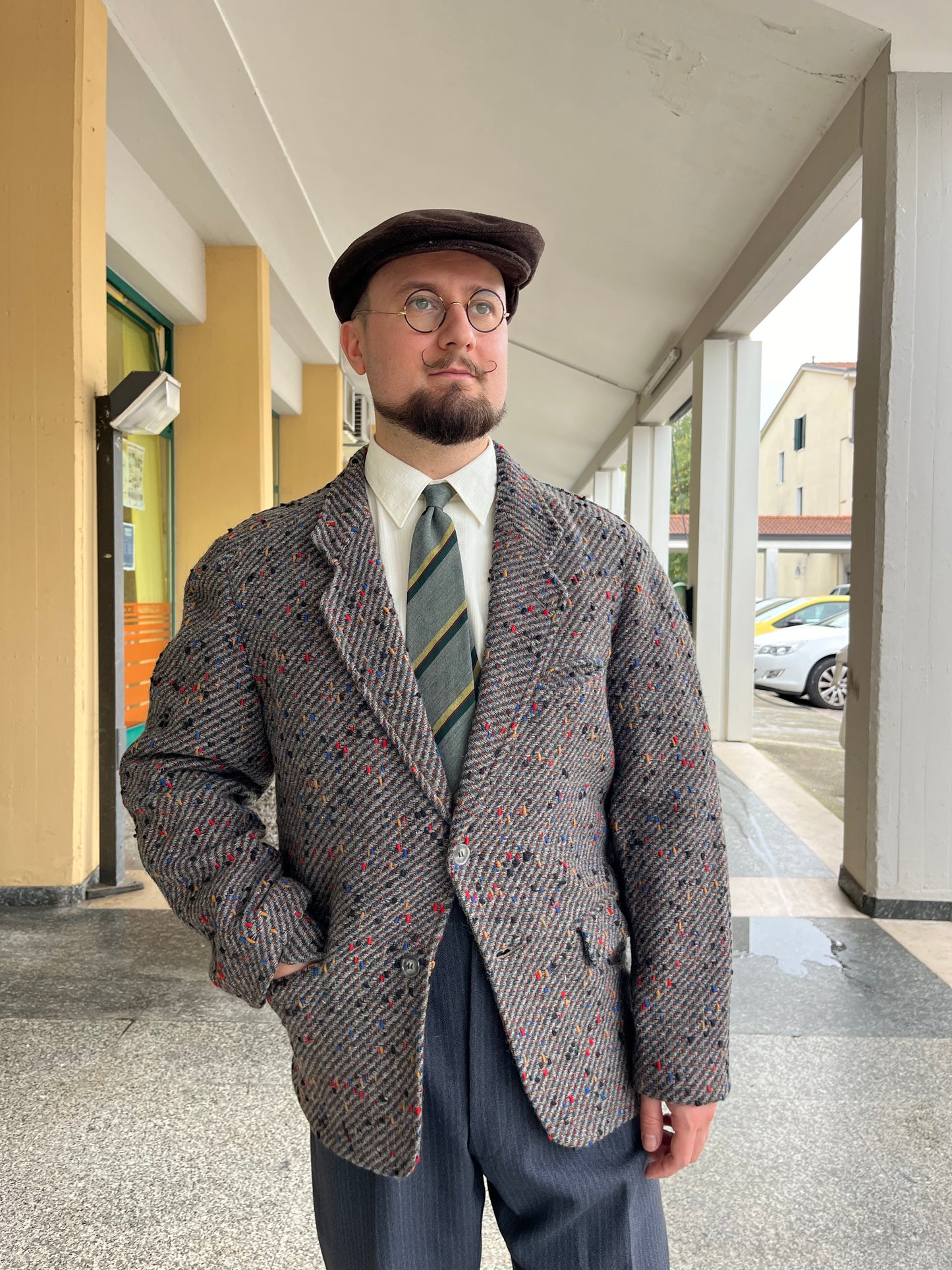 Giacca anni '80 in tweed tg. 50