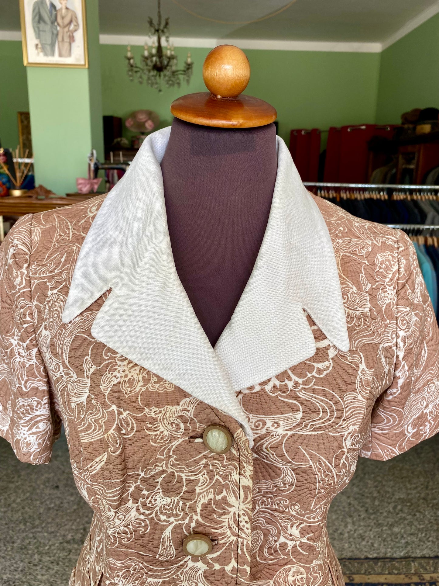 Abito anni ‘60 in broccato di cotone - TG. 42