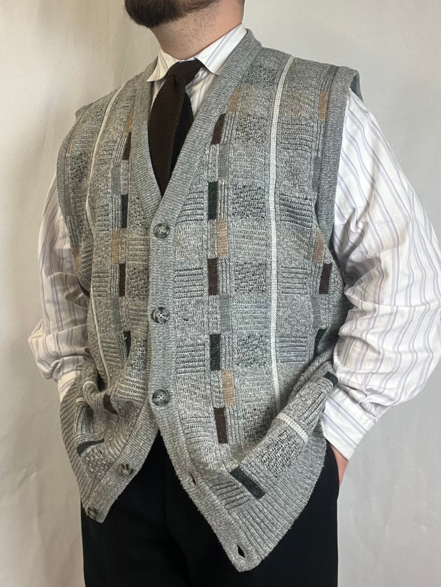 Gilet in maglia anni ‘80 tg. XXL-3XL