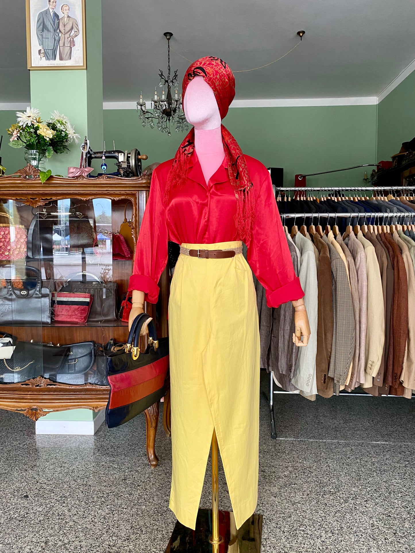 Camicia rossa in raso - TG. 44/46