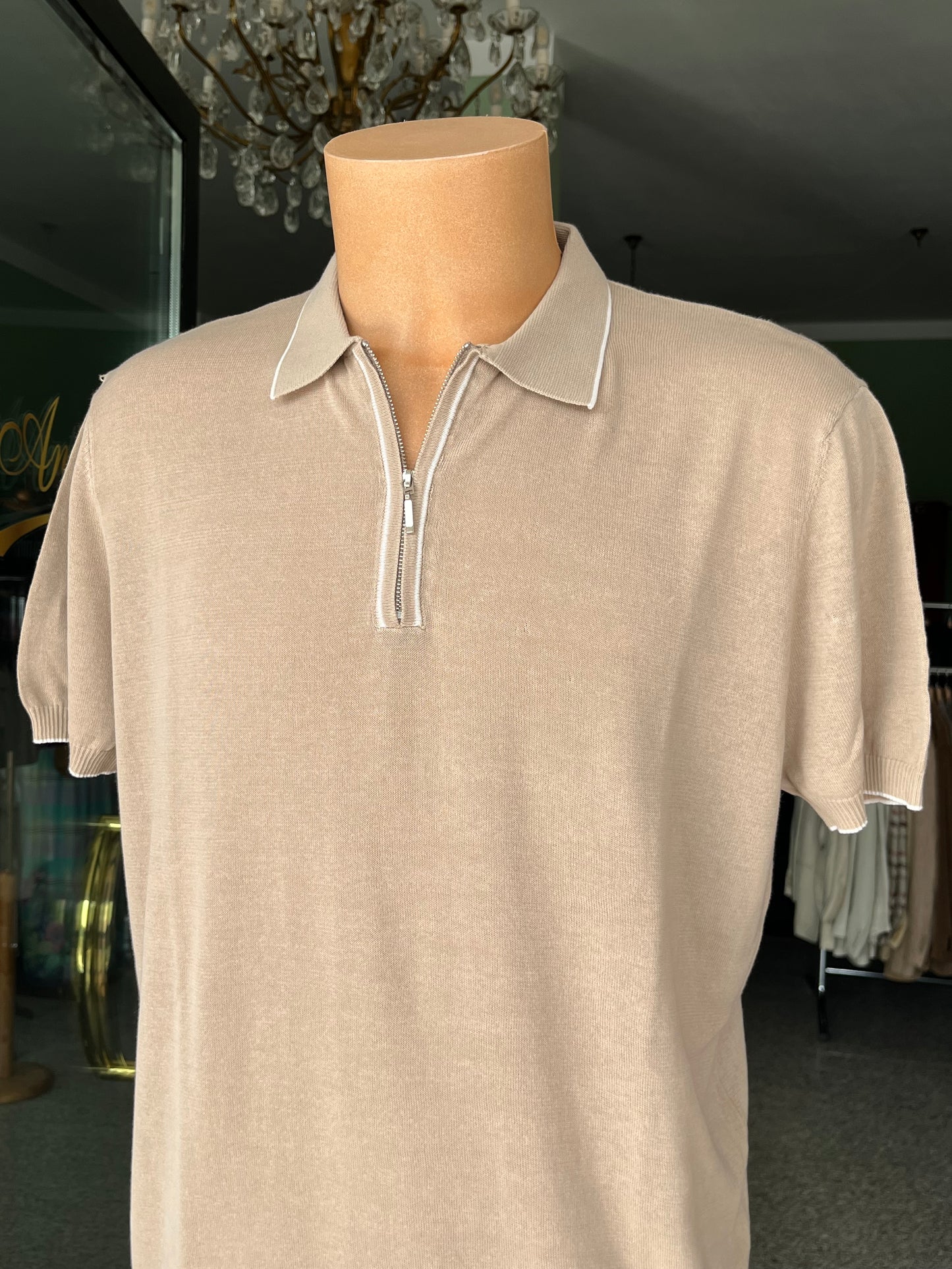 Polo a maniche corte cotone/lino tg. 56