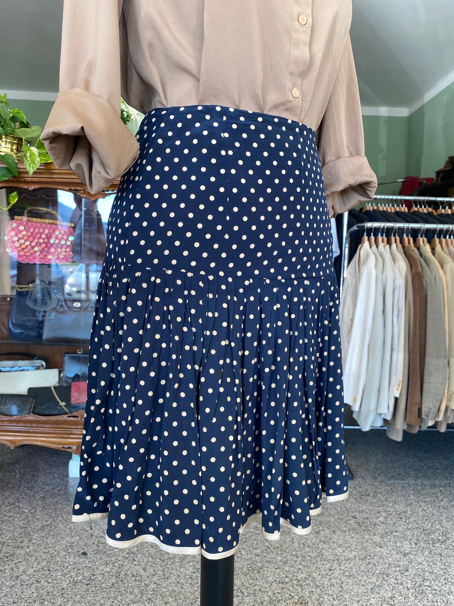 Minigonna blu a pois - TG. 38