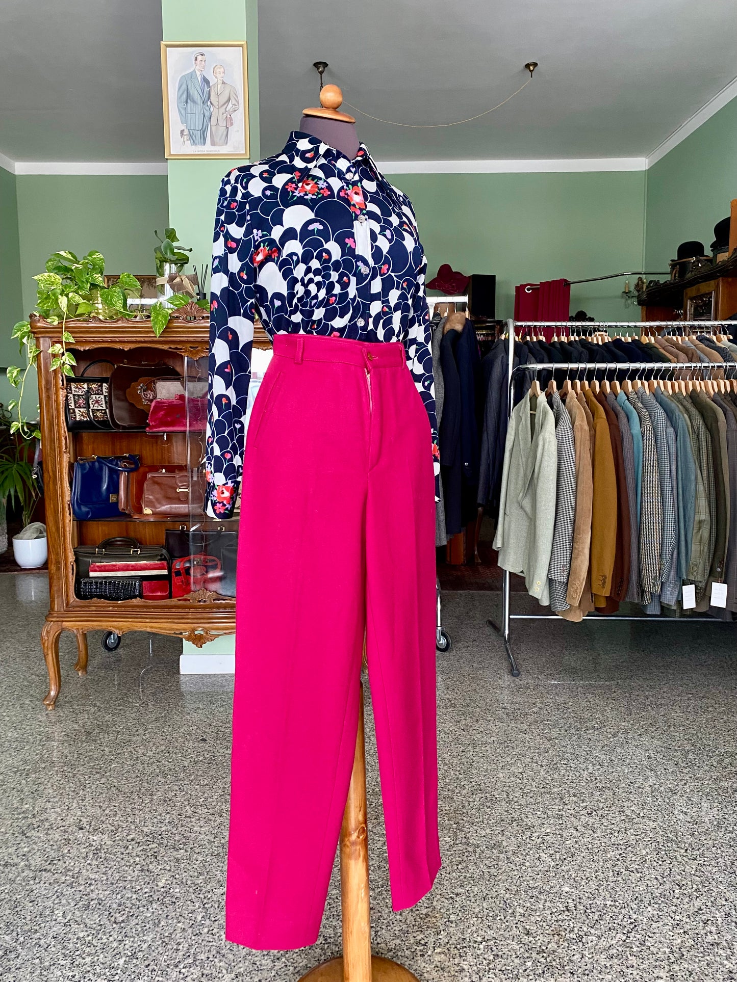 Pantaloni rosa in 100% lana - TG. 36/38