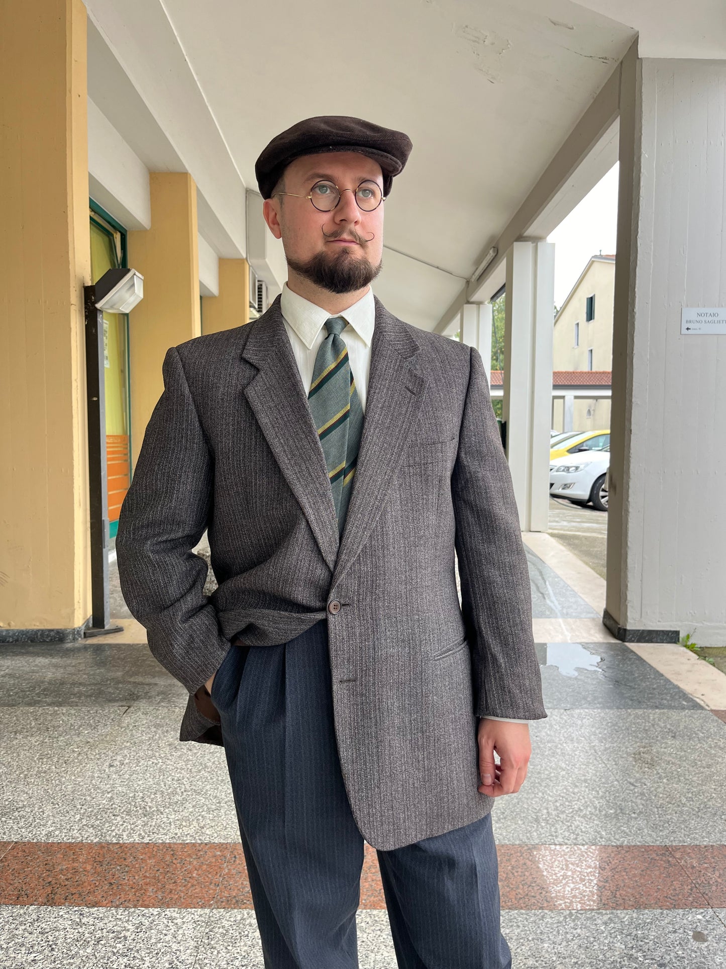 Giacca anni '80 a righe tg. 52-54