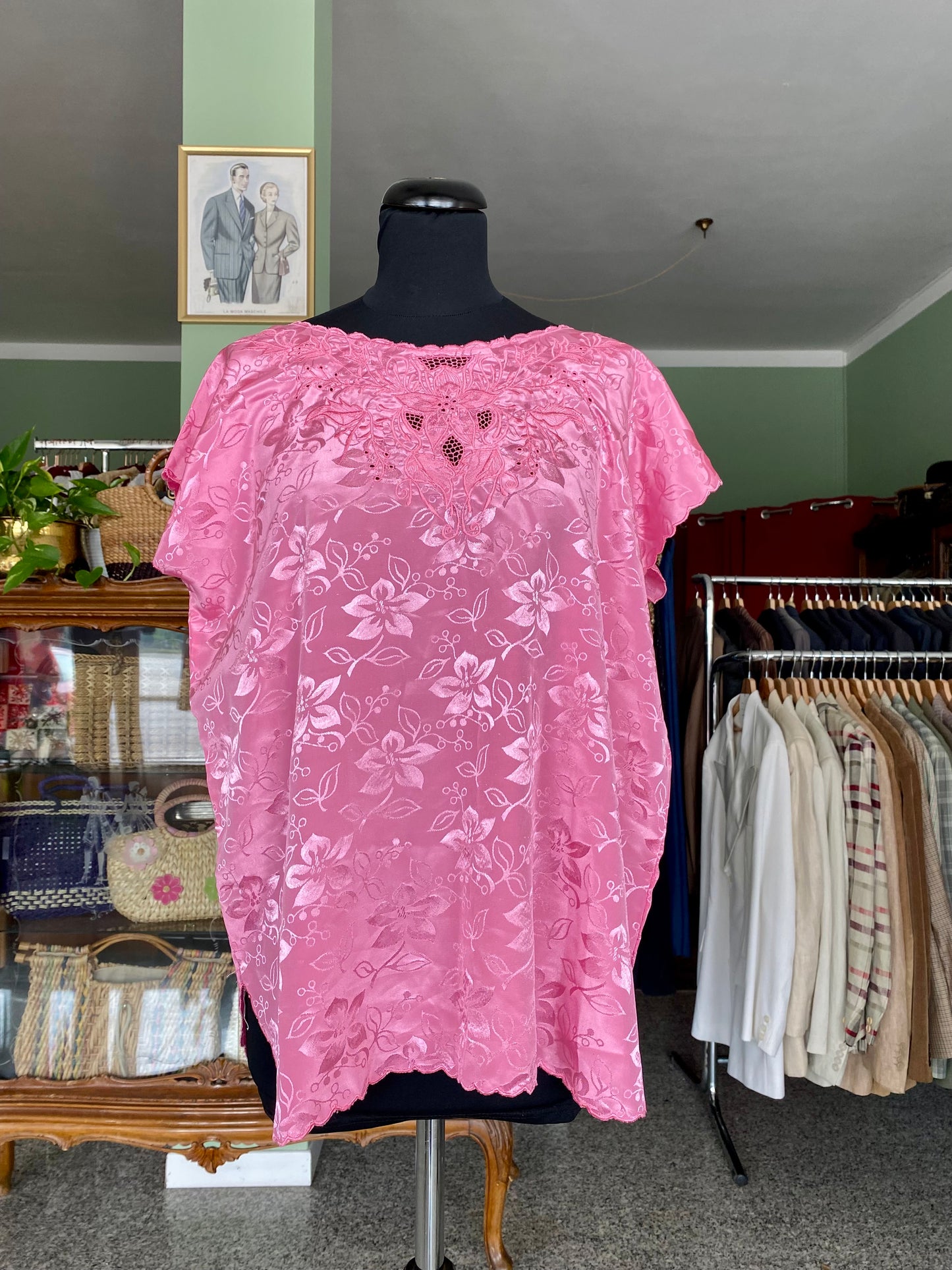 Blusa in seta rosa - TG. 46/48/50
