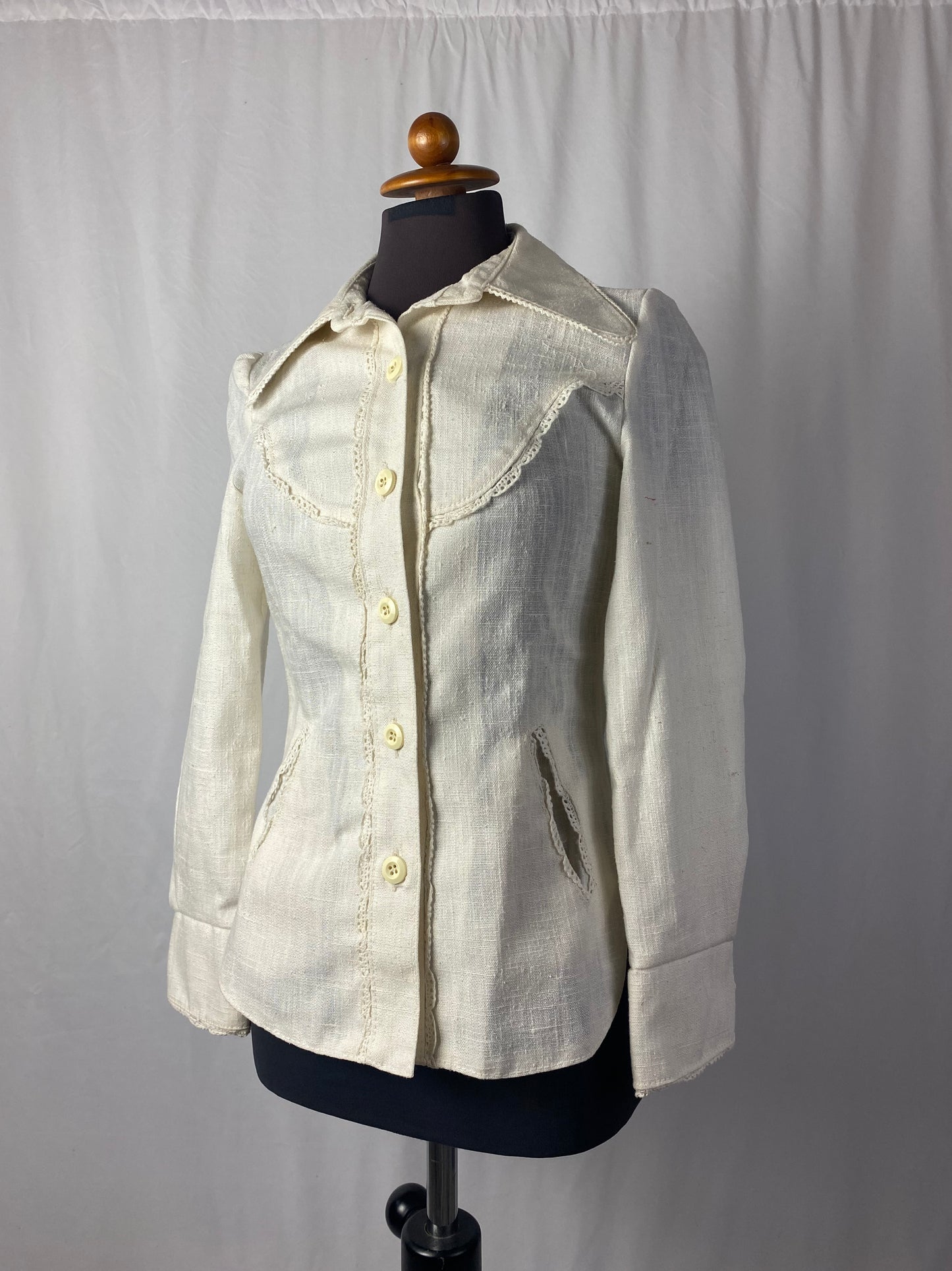 Camicia anni ‘70 color burro - TG. 38