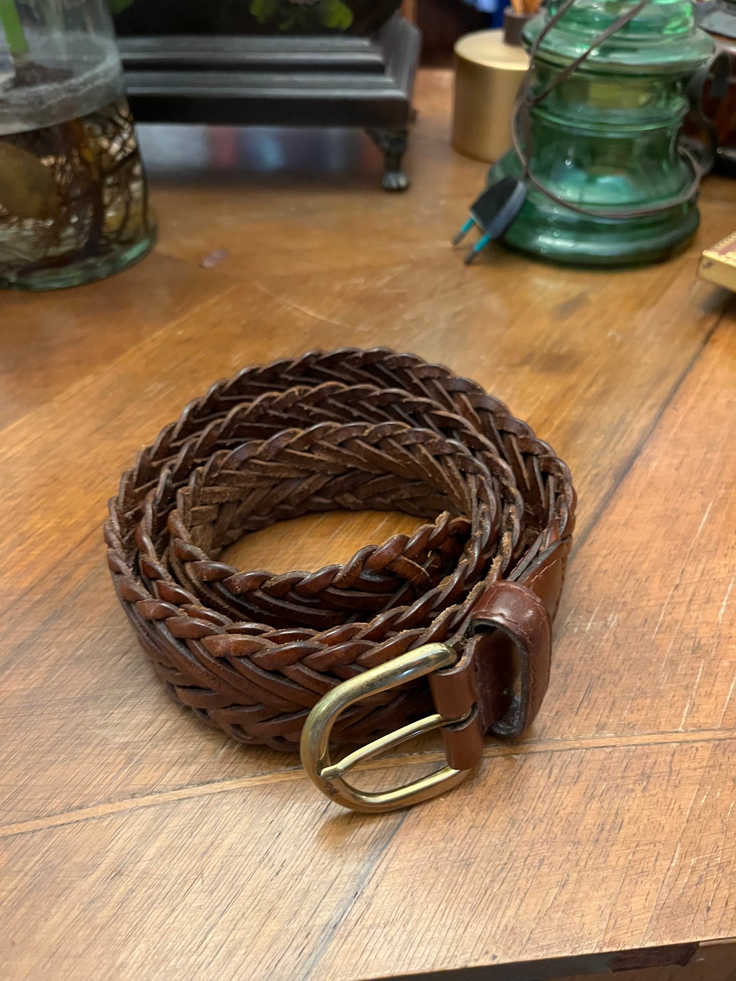 Cintura in pelle intrecciata