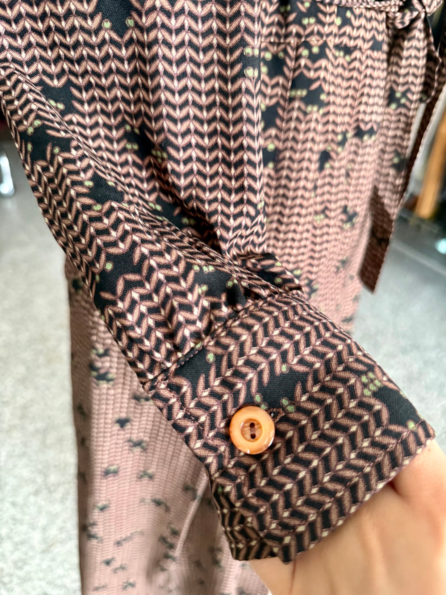 Abito sartoriale anni ’70 in lana leggera con cintura - TG. 46/48