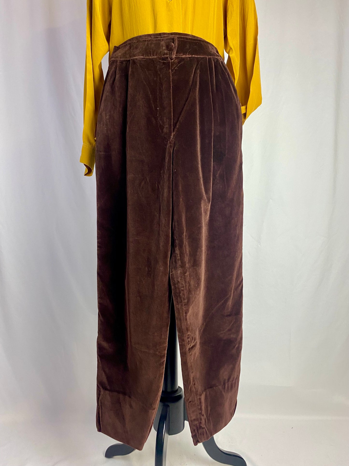 Pantaloni in velluto color cioccolato - TG. 38
