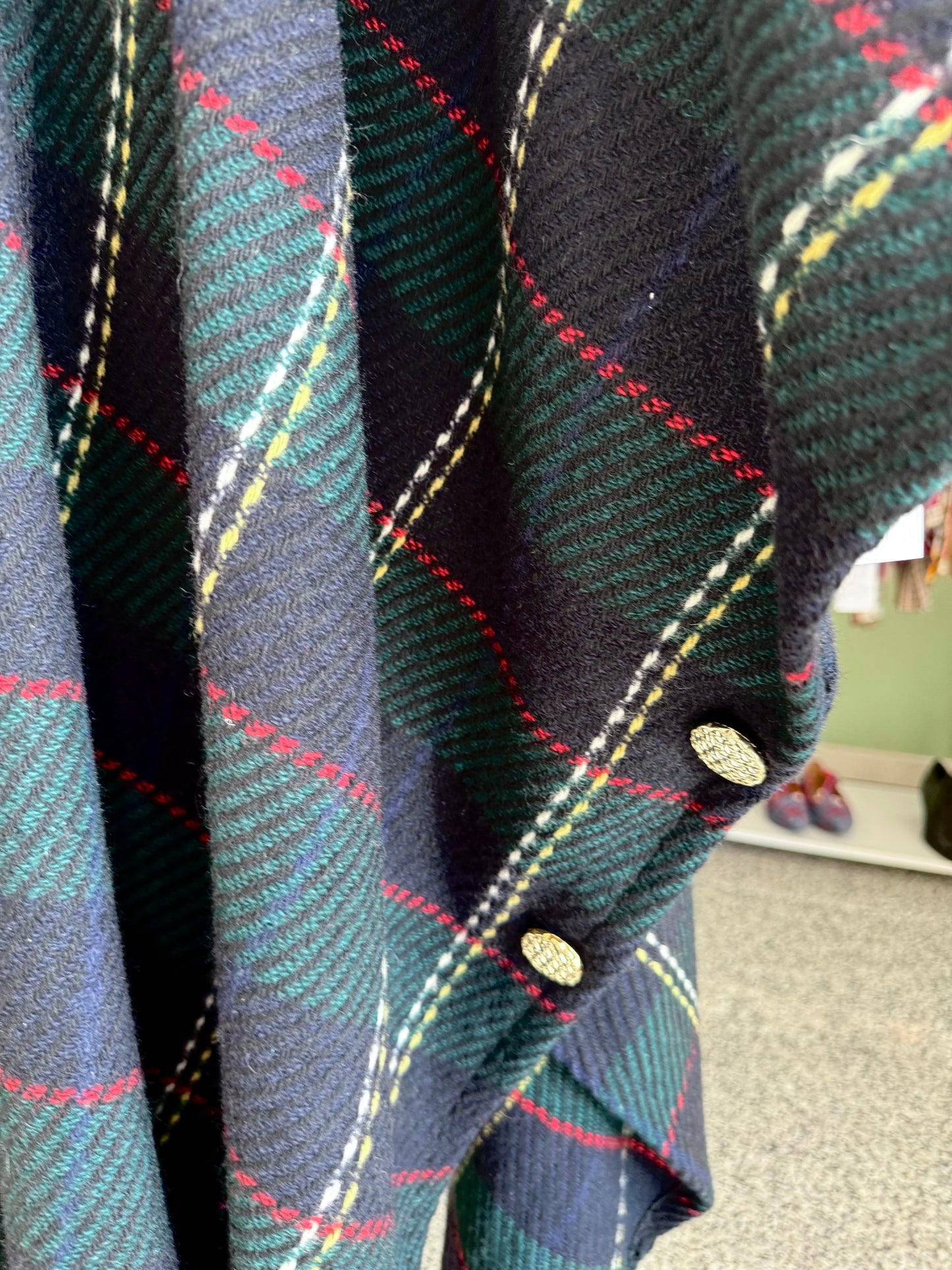 Mantella classica in pura lana tartan - TG. Unica