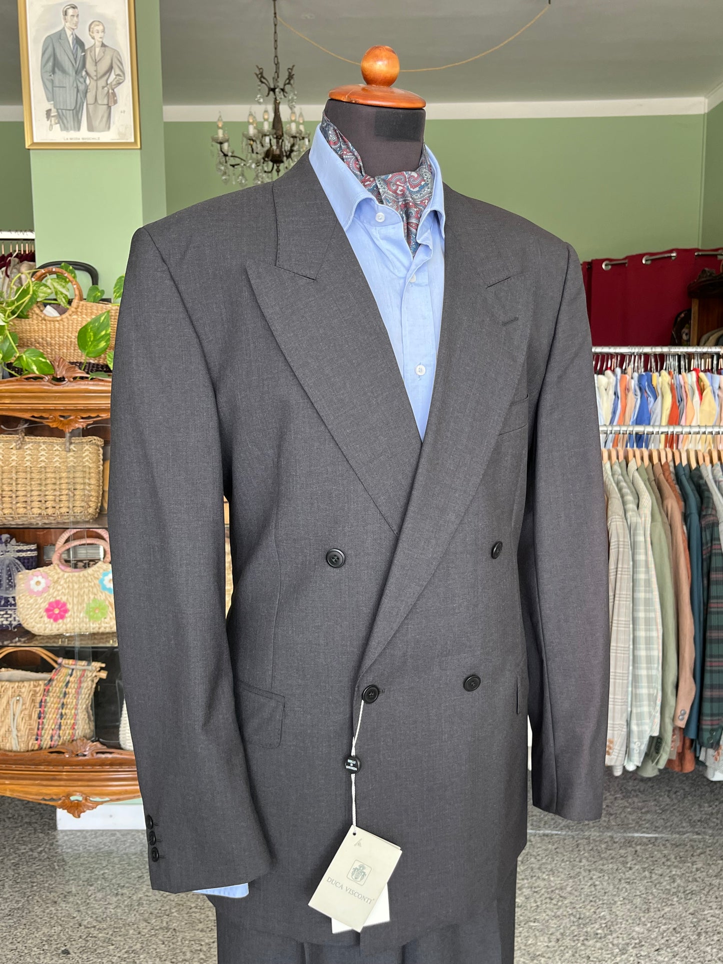 Completo Vitale Barberis Canonico doppiopetto anni '80 NOS tg. 52-54