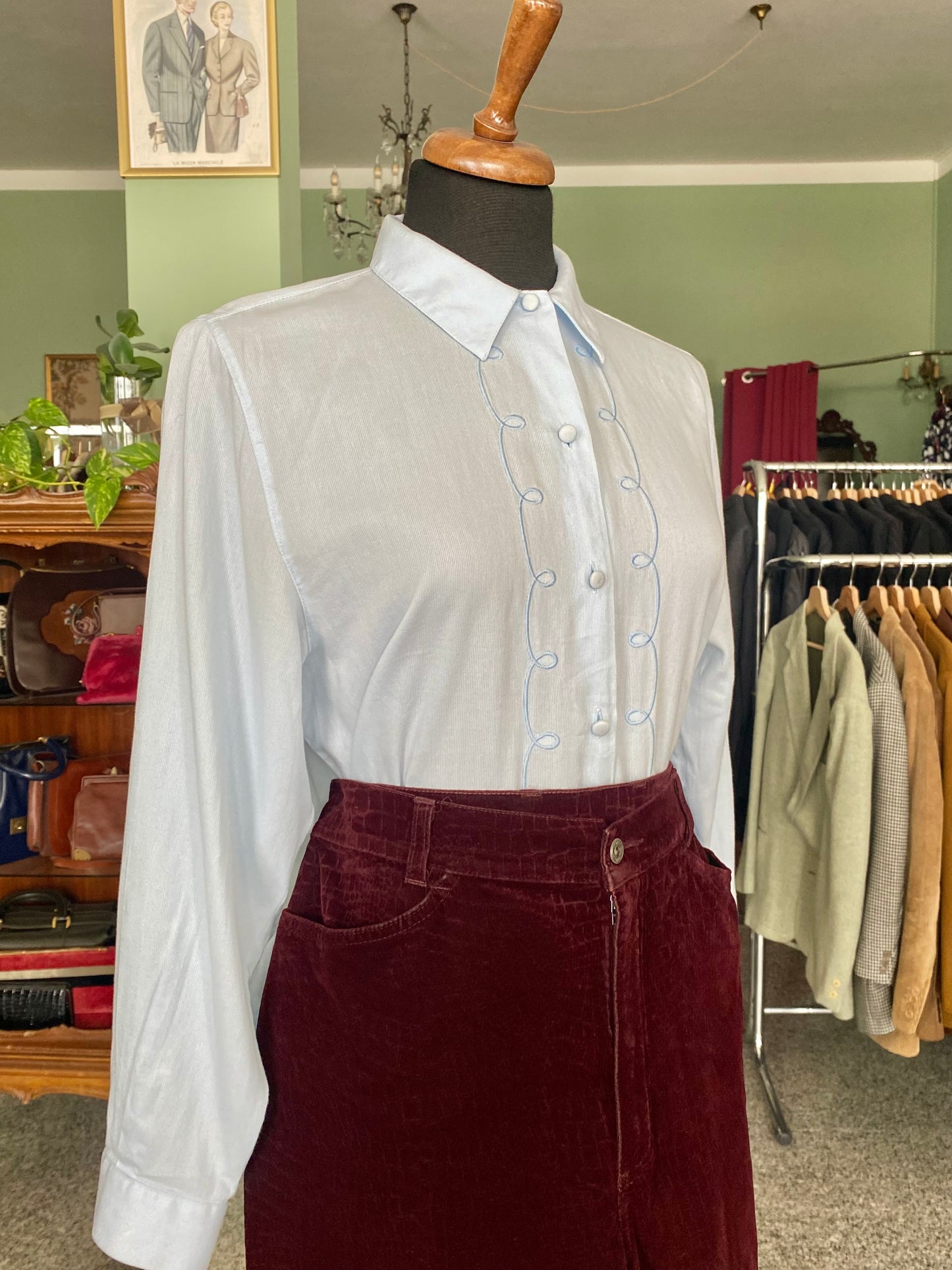 Camicia azzurra in 100% cotone - TG. 40/42