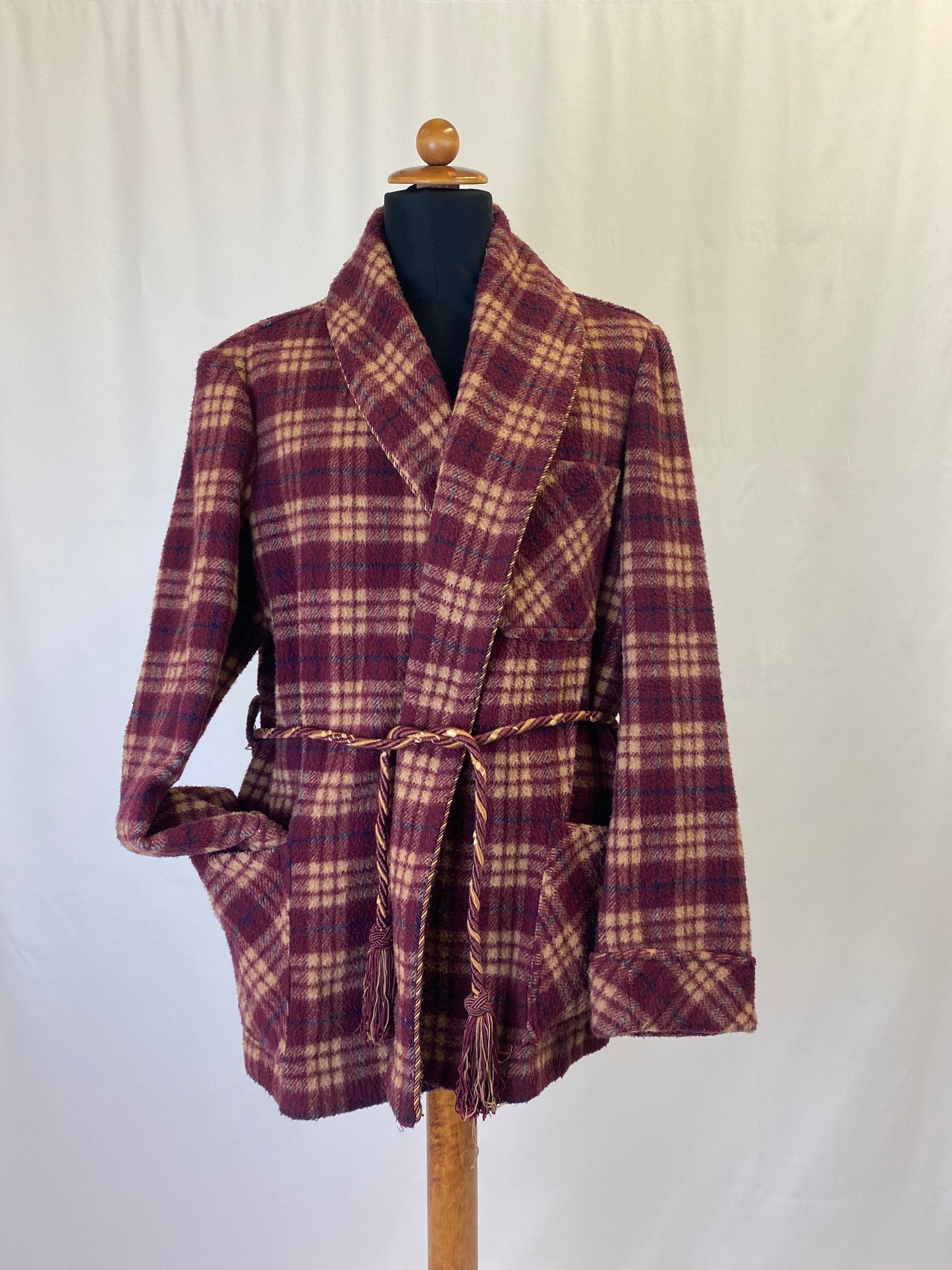 Giacca da camera borgogna e beige L-XL