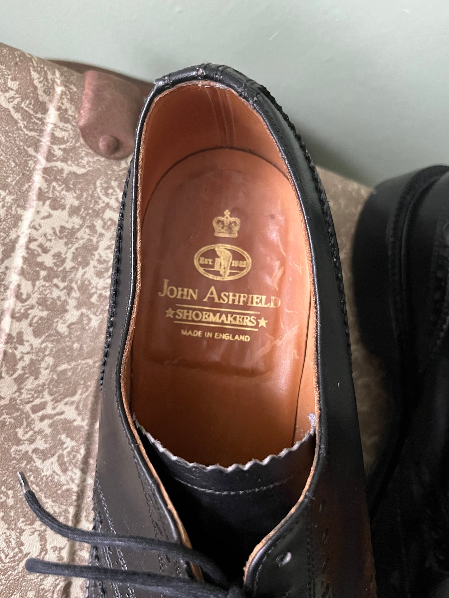 Scarpe derby brogue pelle nera tg. 45-46