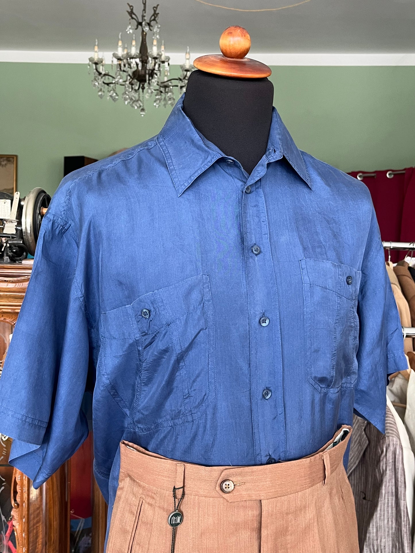 Camicia pura seta a maniche corte tg. M-L