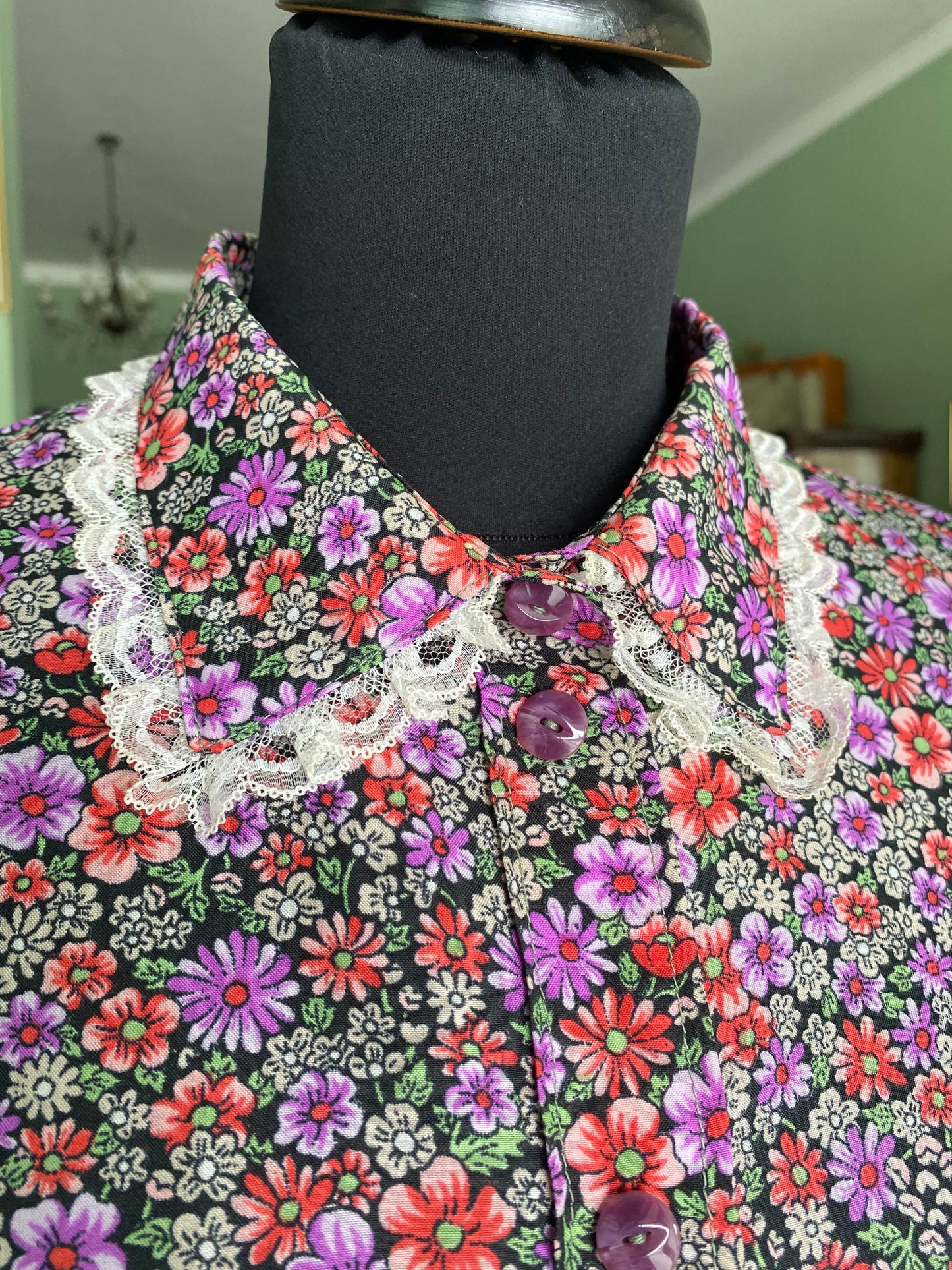 Camicia anni ‘70 stampa floreale - TG. 44 circa