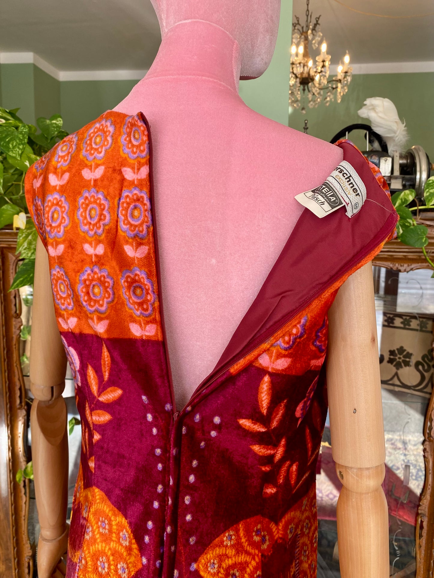 Maxi dress anni ‘70 in velour - TG. 44