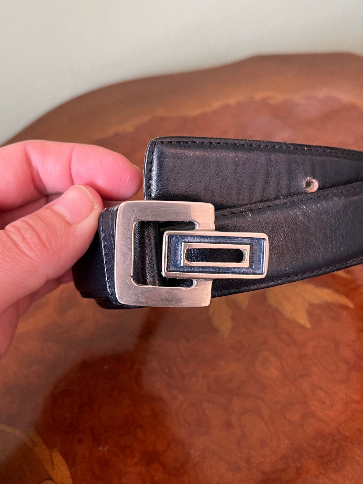 Cintura in pelle nera