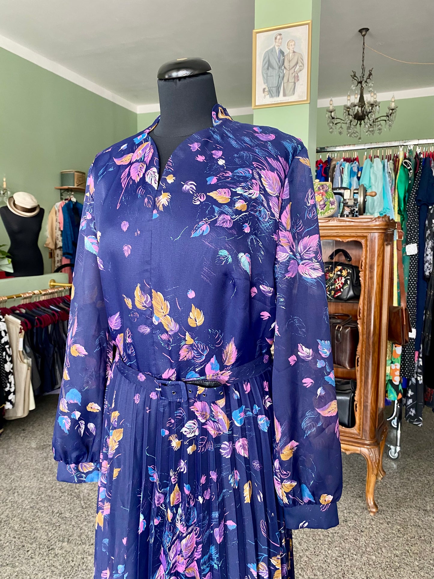 Abito anni ‘70 classico in voile - TG. 46 circa