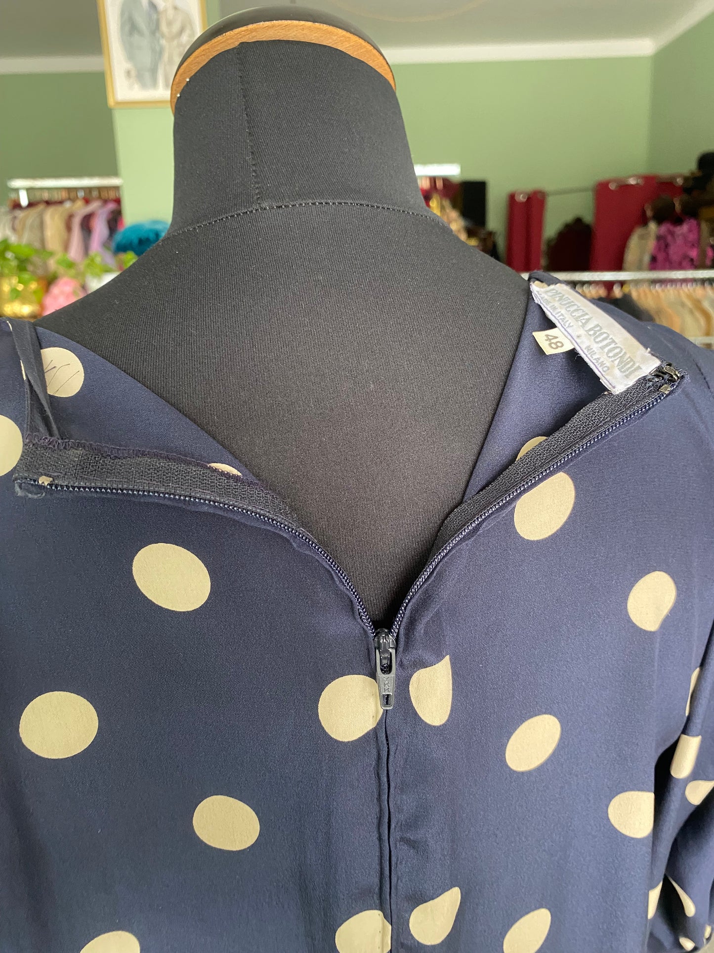 Abito classico a pois in seta - TG. 46