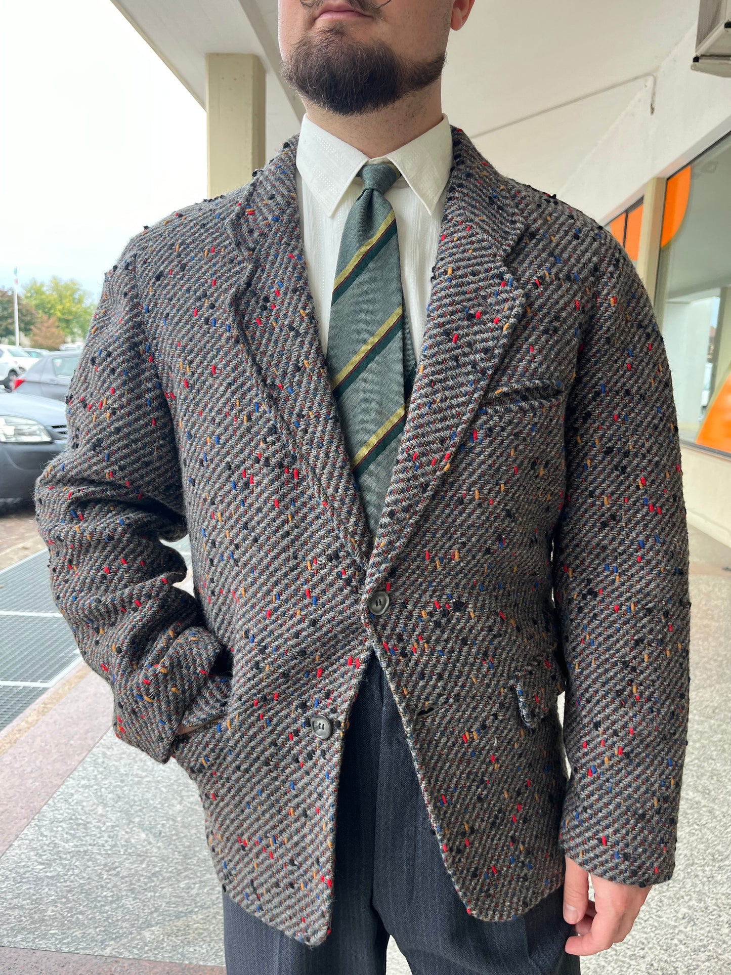 Giacca anni '80 in tweed tg. 50