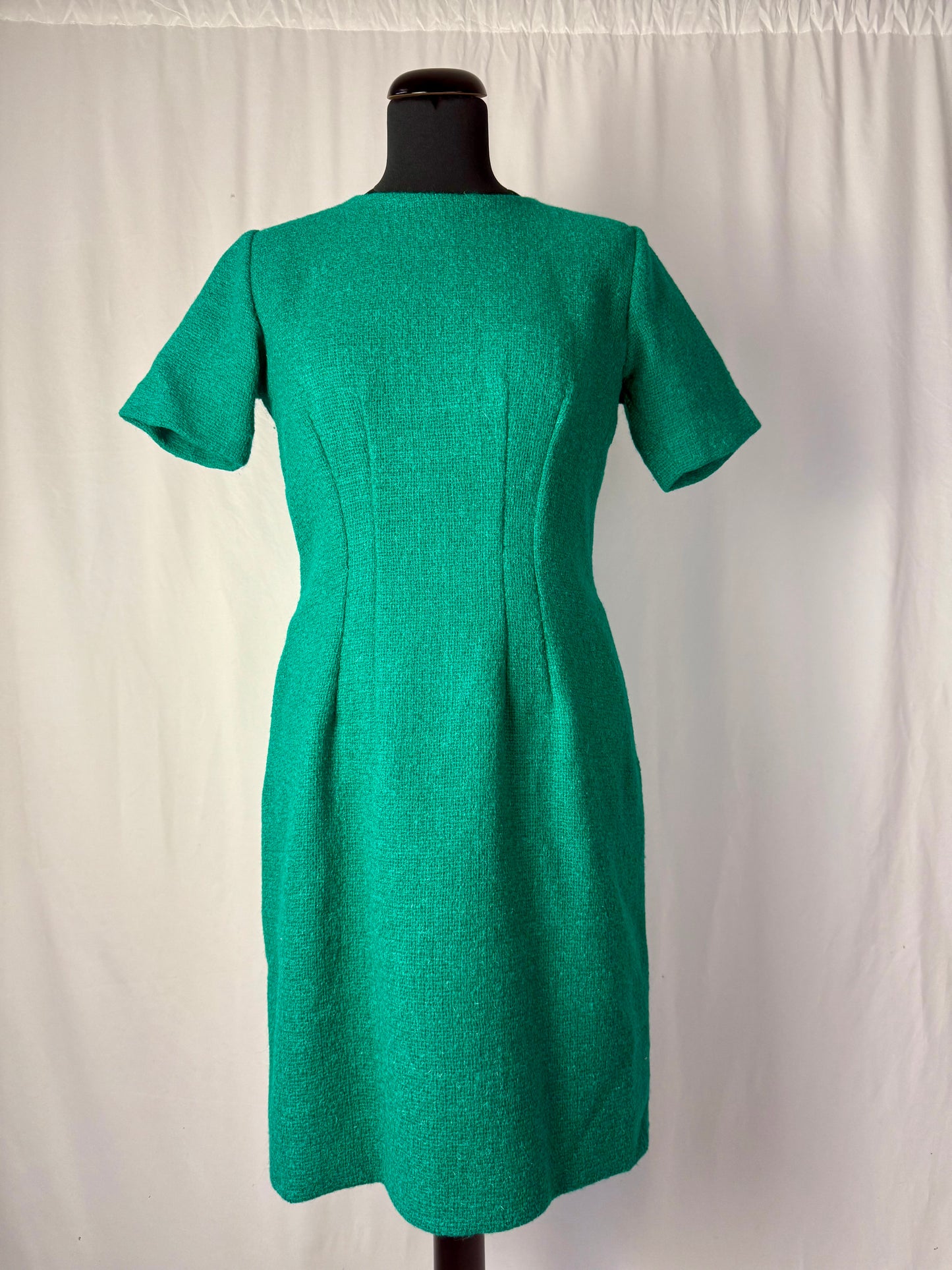 Tailleur giacca + abito in bouclé di lana anni ’60 sartoriale - TG. 40/42