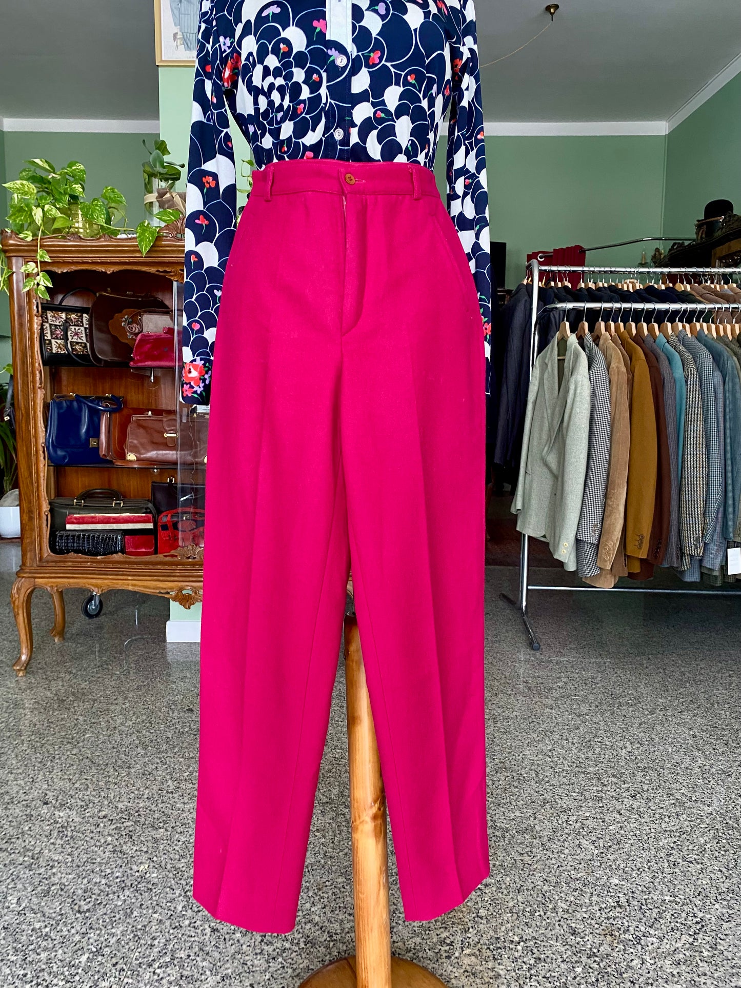 Pantaloni rosa in 100% lana - TG. 36/38