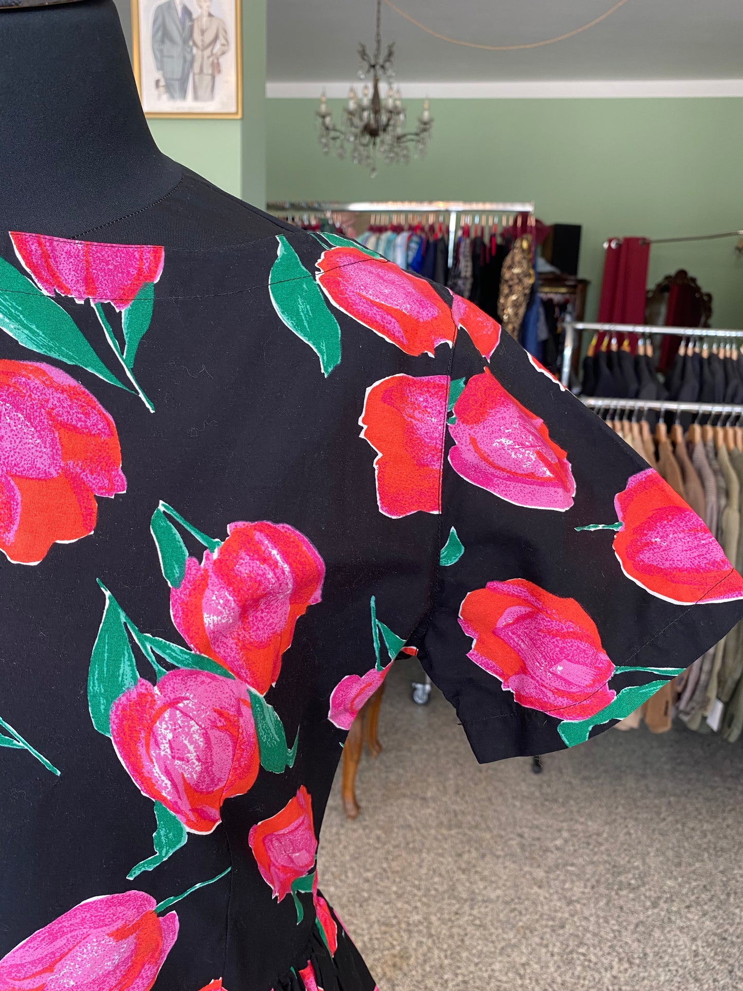 Abito in puro cotone con tulipani - TG. 42