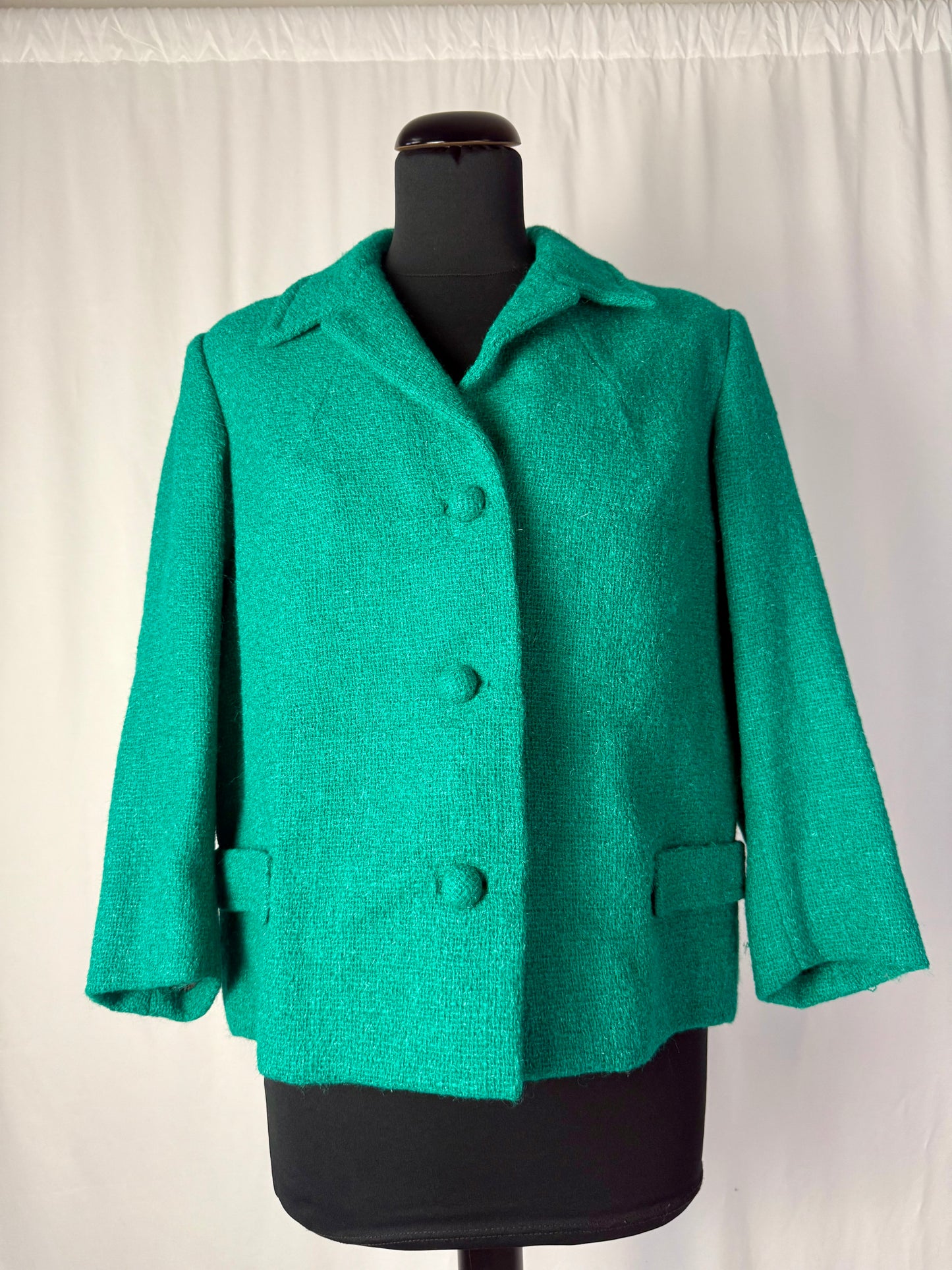 Tailleur giacca + abito in bouclé di lana anni ’60 sartoriale - TG. 40/42
