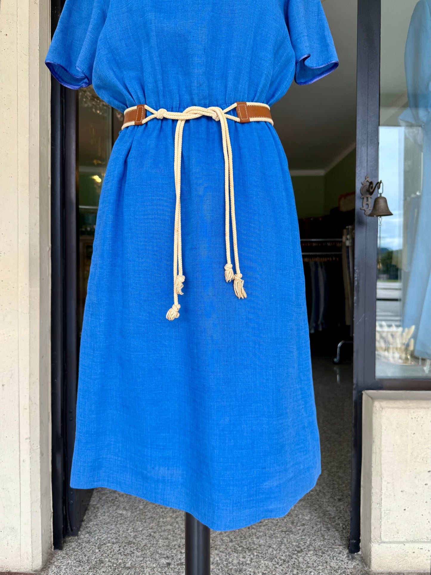 Abito da giorno blu in cotone - TG. 42 circa