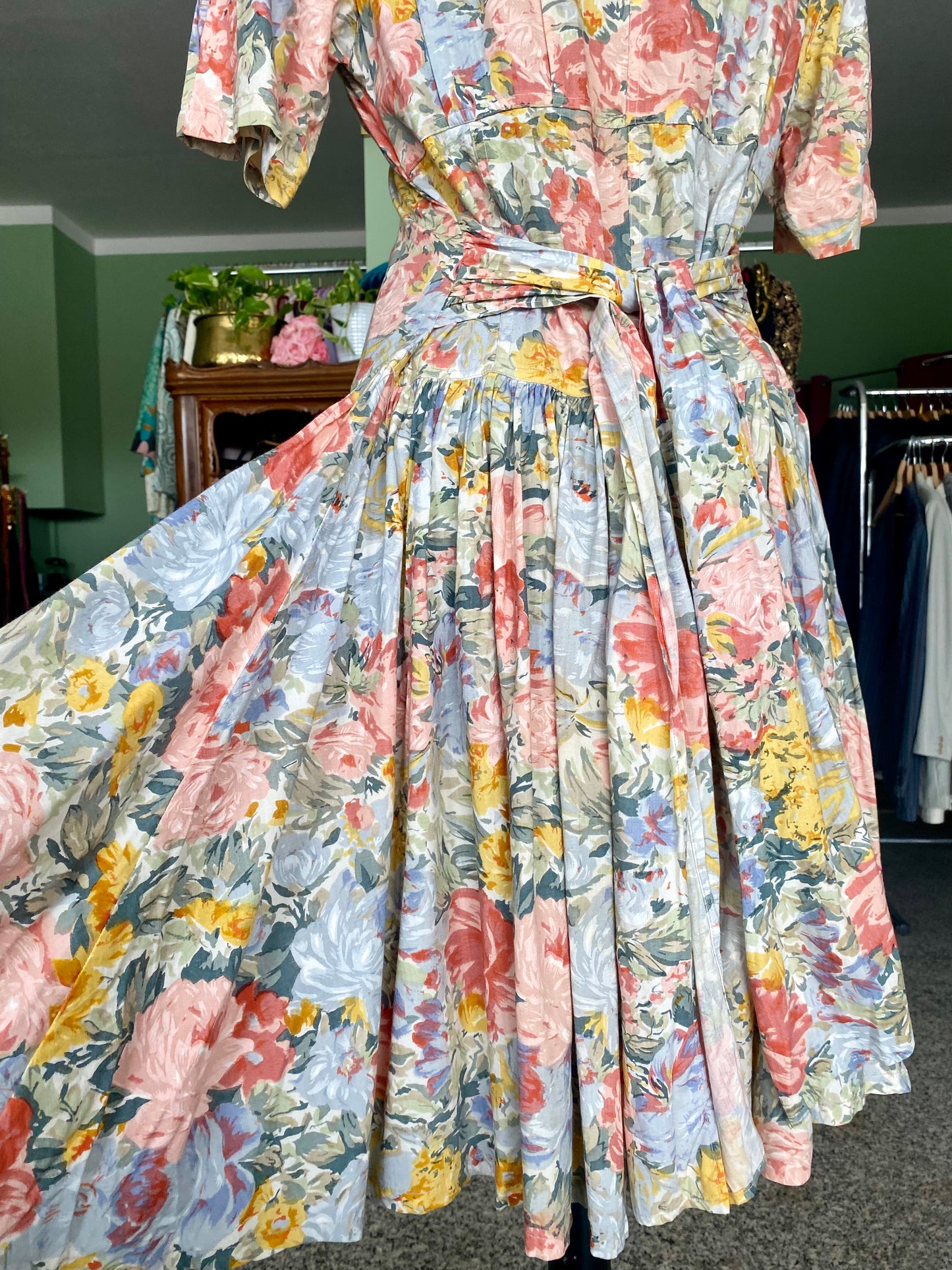 Abito anni ‘80 romantico in cotone - TG. 44 circa