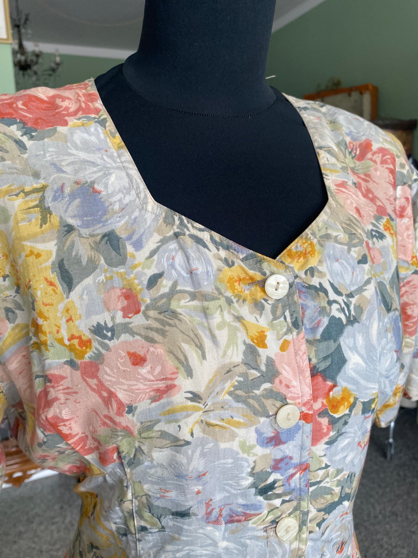 Abito anni ‘80 romantico in cotone - TG. 44 circa