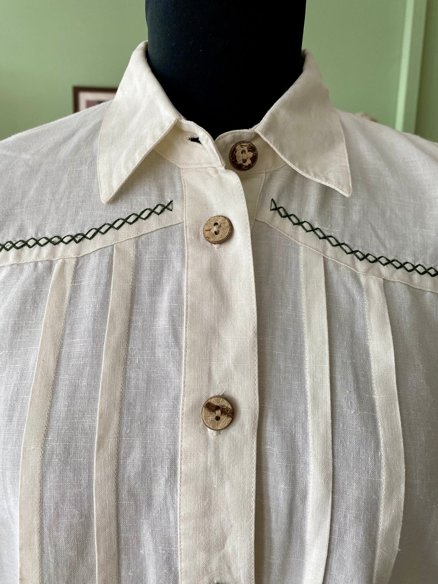 Camicia tirolese in lino misto cotone - TG. 48/50