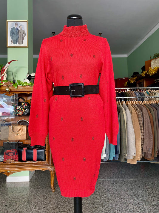 Abito rosso in maglia di lana - TG. 40/42