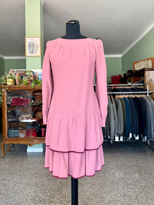 Abito rosa anni ‘60 con balze - TG. 40