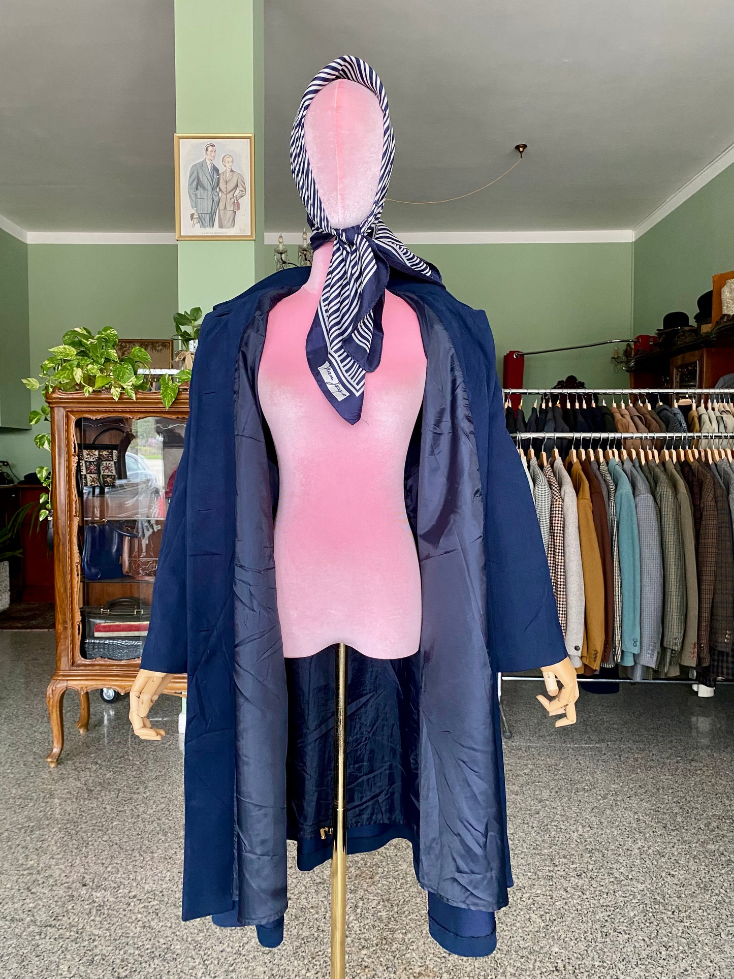 Trench blu navy con bottoni oro - TG. 44/46 circa