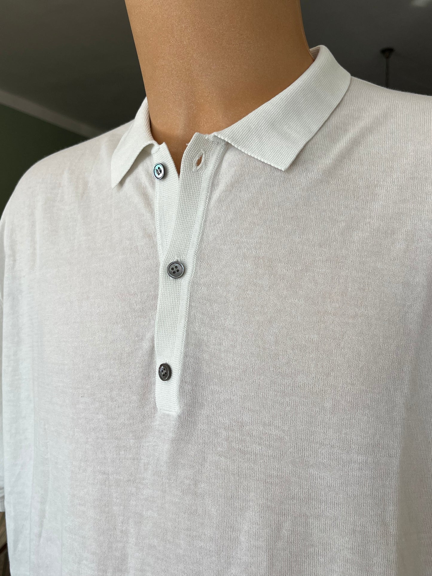 Polo a maniche corte cotone/lino tg. 58