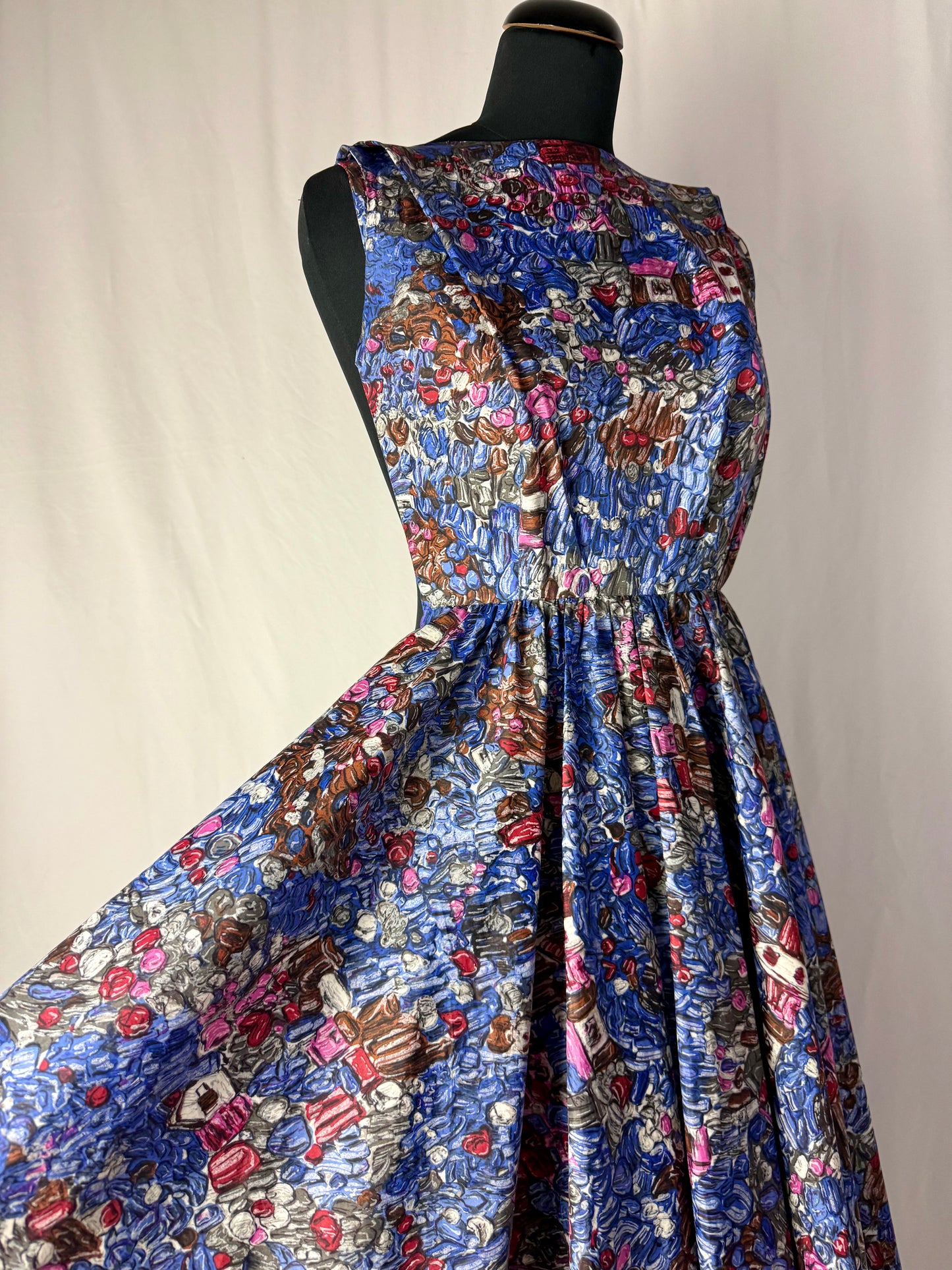Abito anni ‘50 “Stampa Liberty Blu” – TG. 36