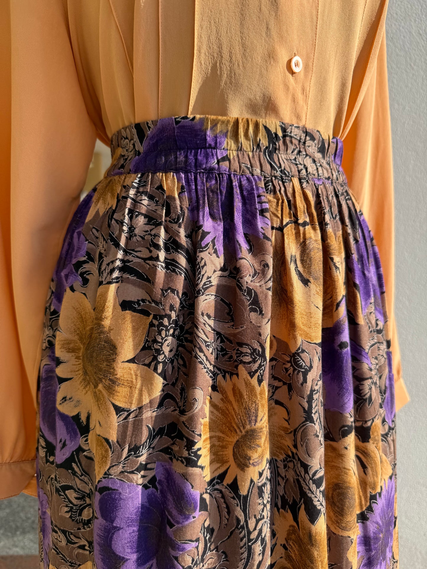 Gonna anni ‘80 fantasia floreale - TG. 50-52