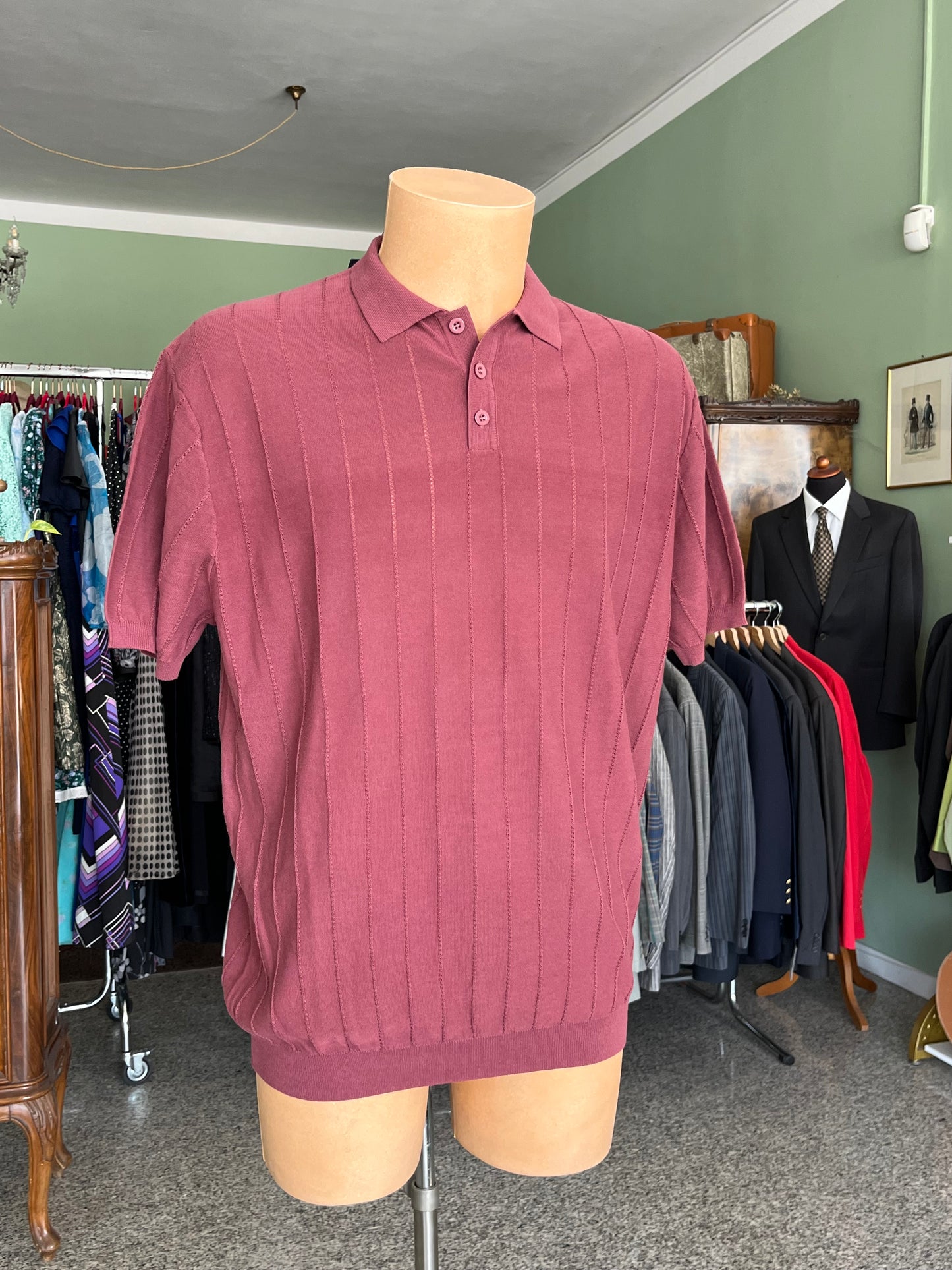 Polo a maniche corte cotone/lino tg. 56