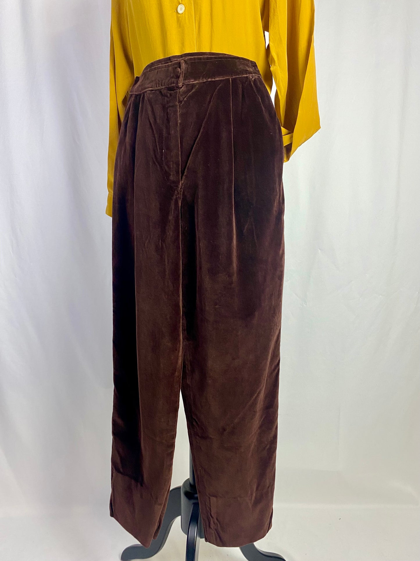 Pantaloni in velluto color cioccolato - TG. 38