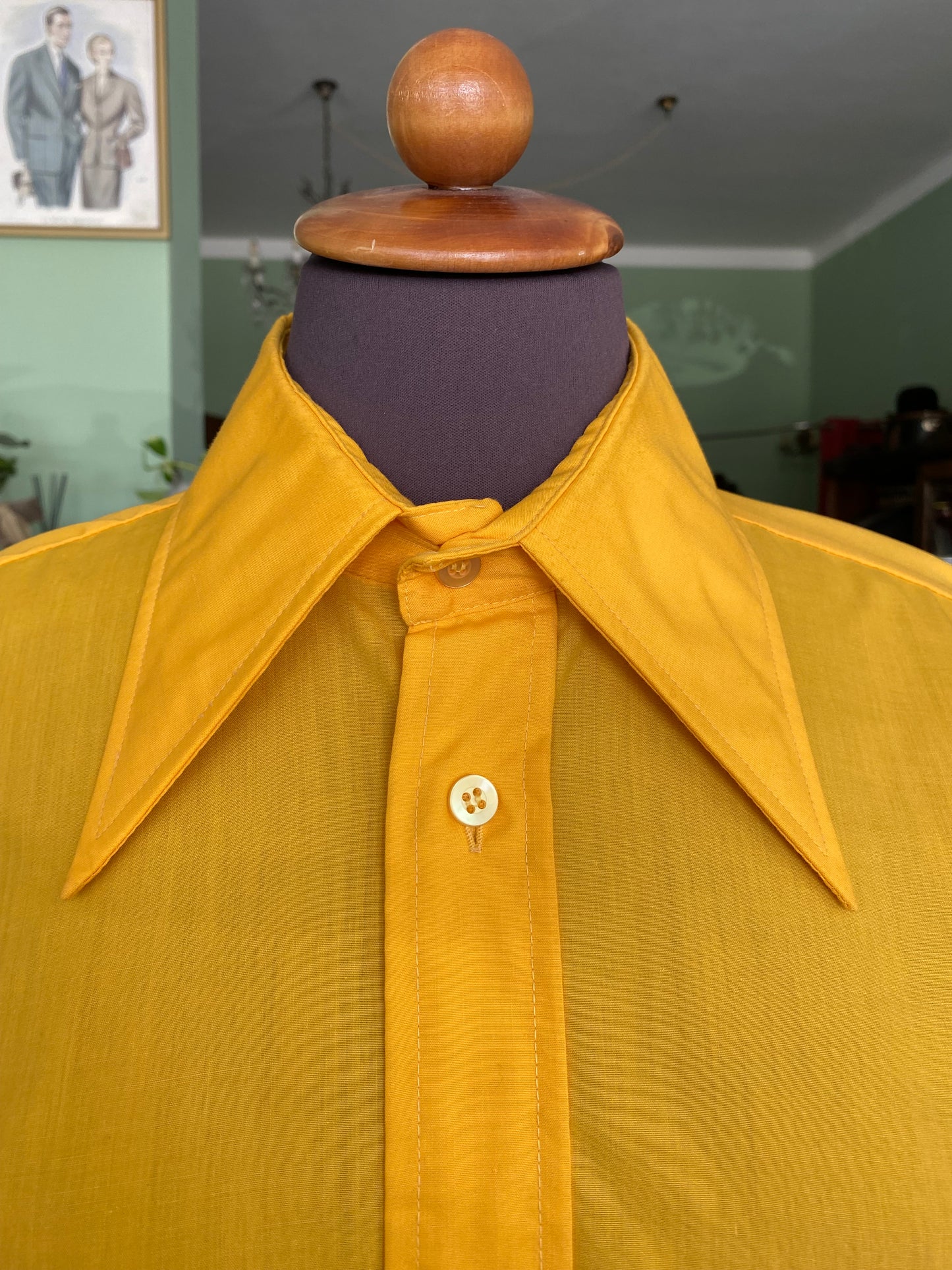 Camicia anni ‘70 giallo ocra - TG. 50/52