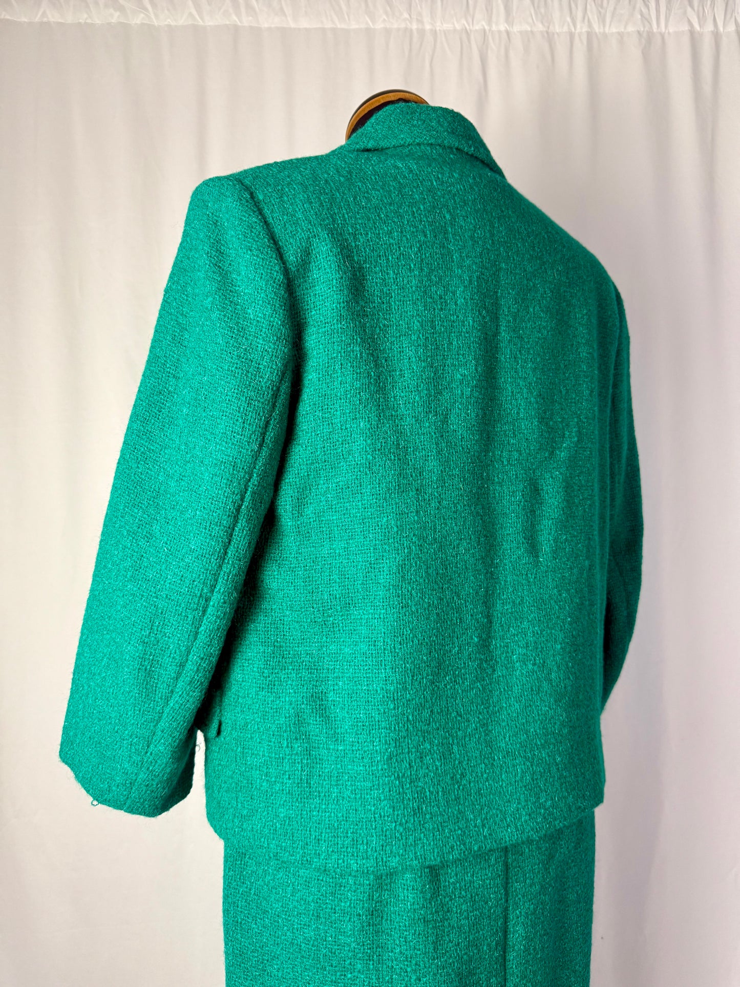 Tailleur giacca + abito in bouclé di lana anni ’60 sartoriale - TG. 40/42