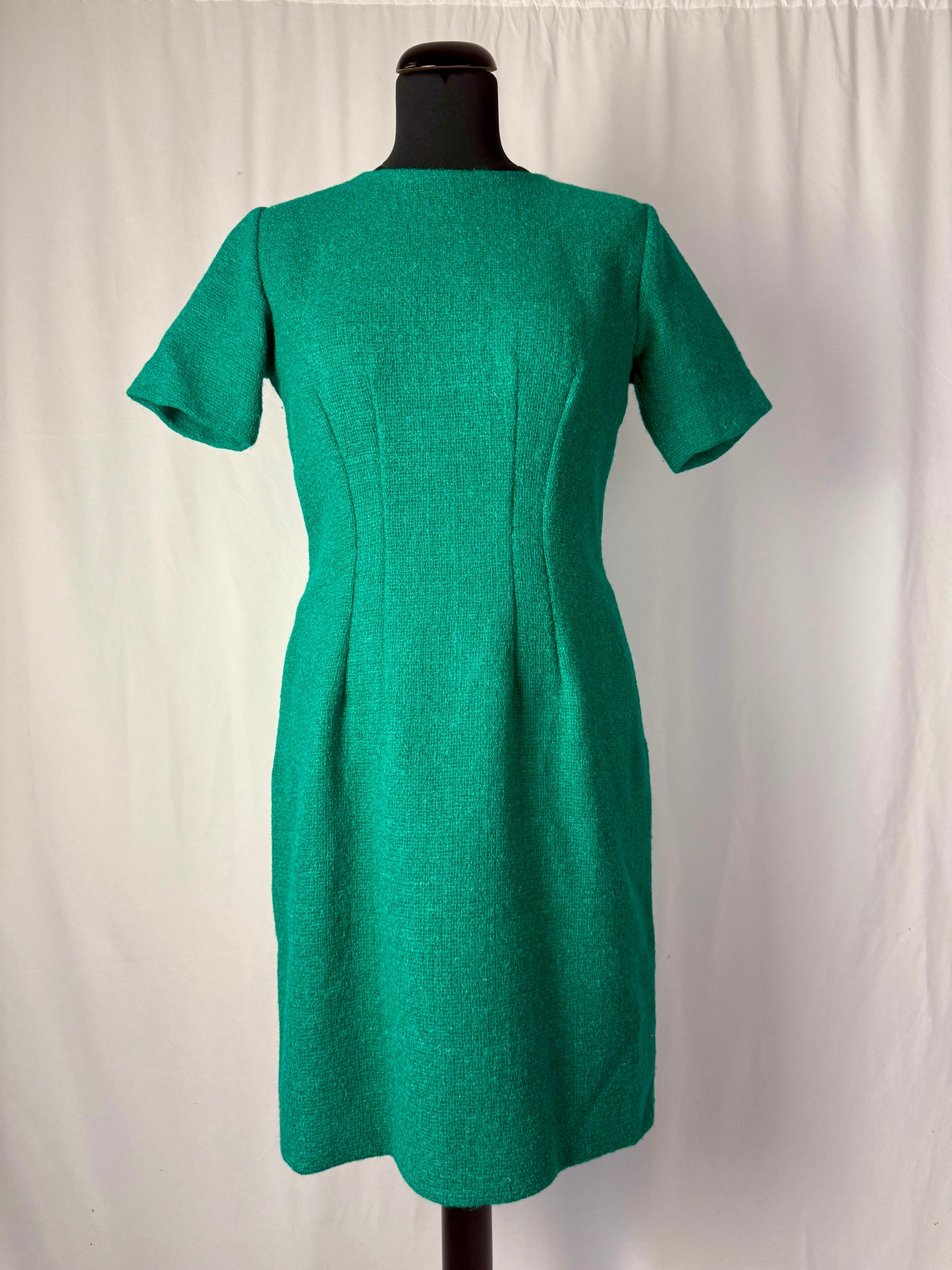 Tailleur giacca + abito in bouclé di lana anni ’60 sartoriale - TG. 40/42