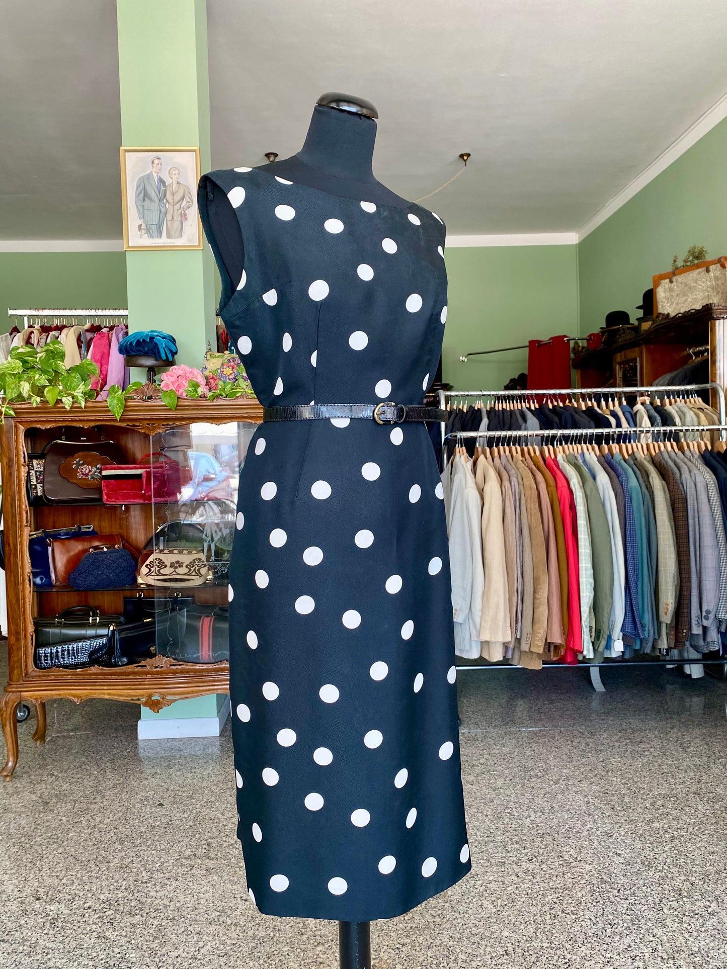 Abito a pois sartoriale anni ‘60 - TG. 44 circa