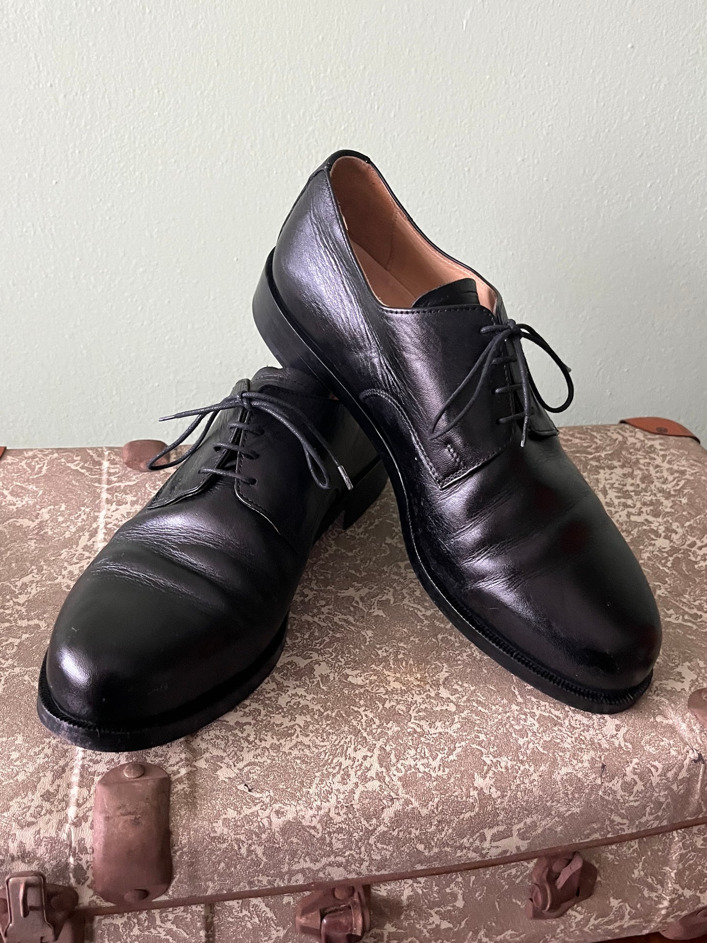 Scarpe derby pelle nera tg. 42-43.