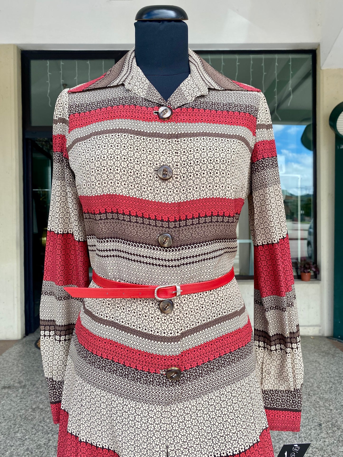 Abito anni ‘70 sartoriale in pura seta - TG. 40