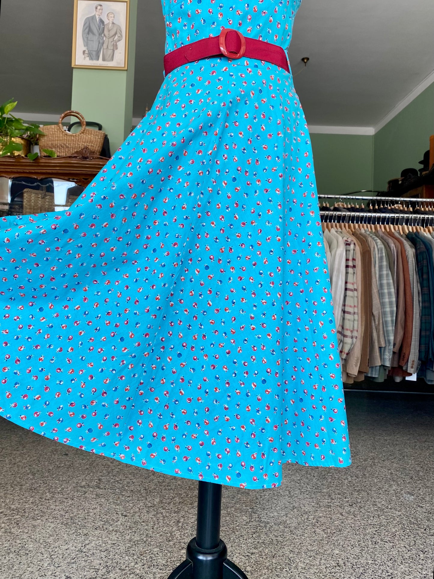 Cherry Bomb – Abito anni '70 in cotone stampato - TG. 36/38