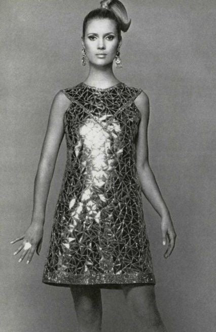 Mini dress anni ‘60 con strass oro - TG. 38