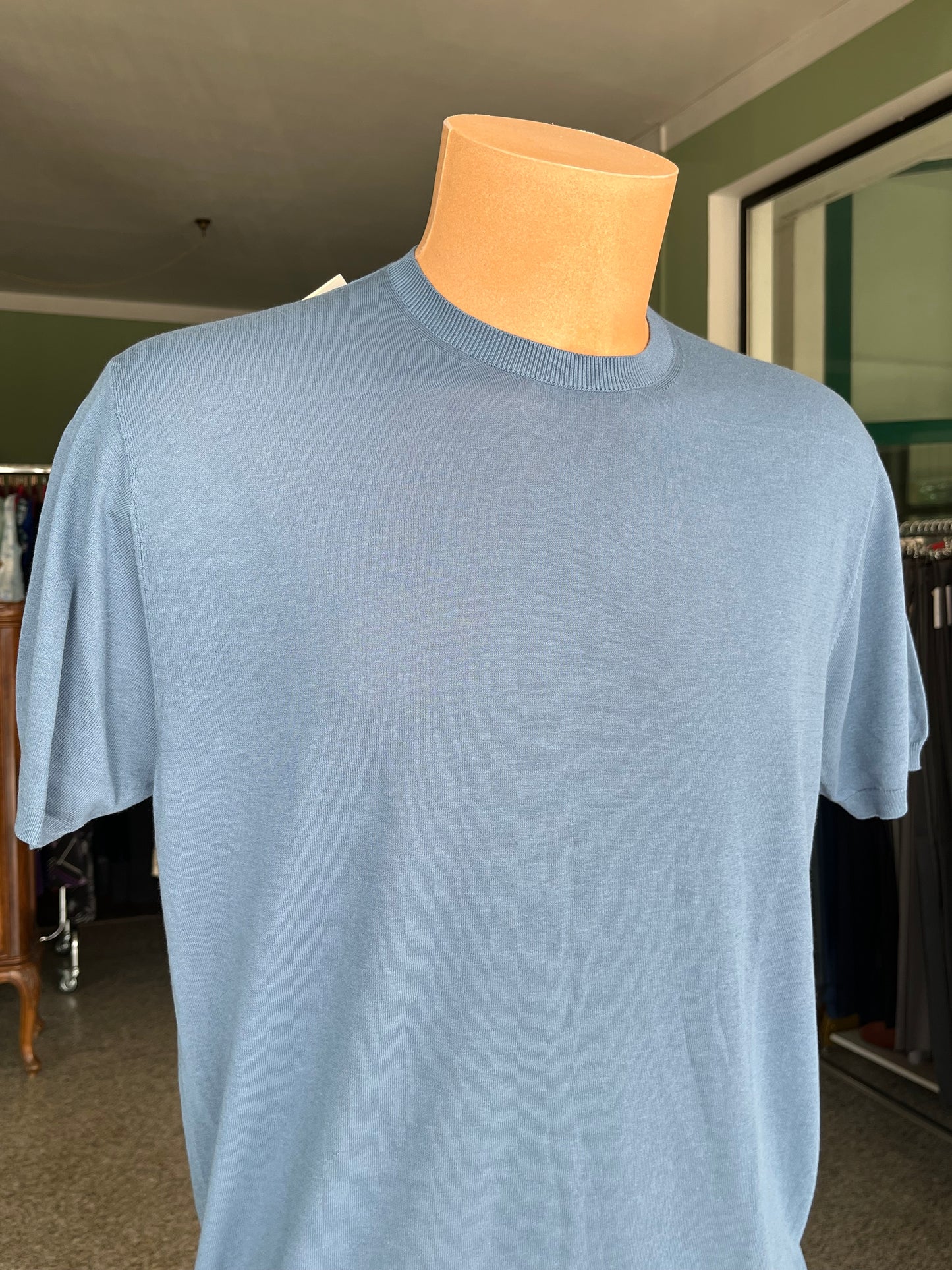 T-shirt a maniche corte cotone/lino tg. 52